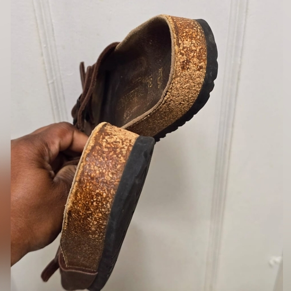 Birkenstock Leather Slip On Sandals Size 38🌴✌️ - Picture 7 of 11